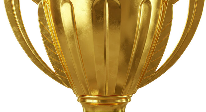 Isolated Golden Trophy Cup Award Symbolizing Achievement in Transparent PNG