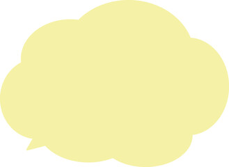 フワフワもこもこした、薄い黄色の雲の形のふきだし。可愛くて使いやすい。