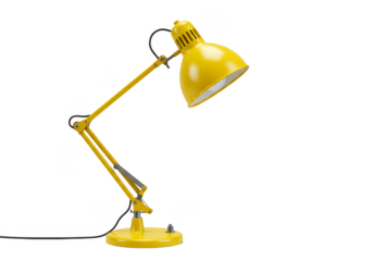Illustration of Yellow Desk Lamp Isolated on Transparent Background
