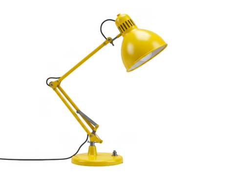 Illustration of Yellow Desk Lamp Isolated on Transparent Background - Powered by Adobe