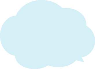 雲の形をしたモコモコで水色の吹き出し。シンプルで使いやすい
