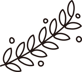 Branch with Leaves Hand Drawn Doodle

