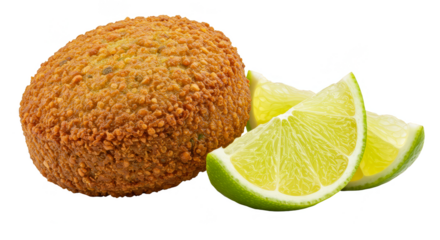 Isolated Acaraje With Lime Wedges Brazilian Cuisine Street Food