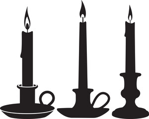 Candle wax light silhouette symbol vector illustration