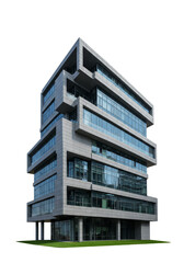 Obraz premium Isolated Photo of a Modern Concrete Building with Intricate Facade