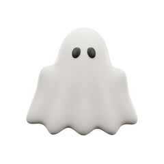 Isolated Spooky Cartoon Ghost Illustration for Halloween Celebration