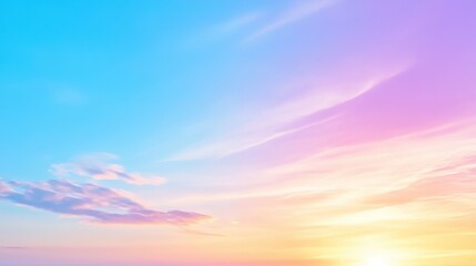 Obraz premium Colorful sky featuring vibrant hues of blue pink and yellow