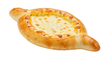 Isolated Studio Shot of Delicious Adjarian Khachapuri with Cheese