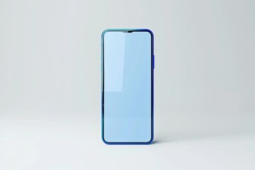 Detailed Picture of Blue Smartphone Mockup Isolated on White Background 3D Render