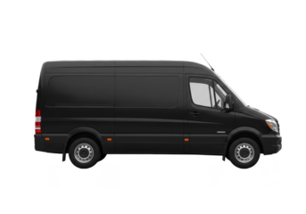 Illustration of Black Van Isolated with Transparent Background