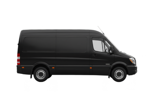 Illustration of Black Van Isolated with Transparent Background