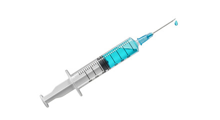 Fototapeta premium Illustration of Blue Liquid Filled Syringe Isolated on Transparent Backdrop