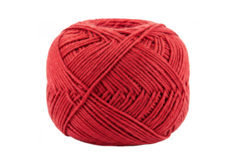 Isolated Ball of Red Yarn Close Up Knitting Craft on Transparent