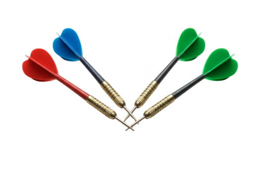 Isolated Darts Arrows with Transparent Background Pointing to Success