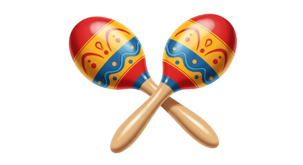 Illustration of Colorful Maracas with Transparent Background Music Instrument