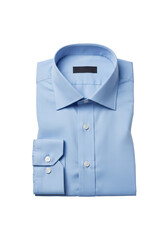 Isolated Folded Blue Dress Shirt for Men's Fashion on Transparent