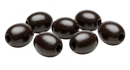 Isolated Food Group Black Olives Shiny Gourmet Appetizer in Png
