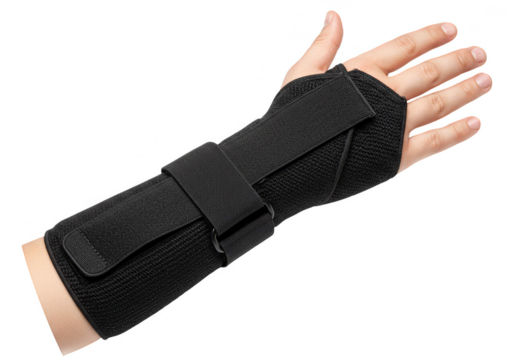 Isolated Transparent Background Of Medical Wrist Brace for Hand Support