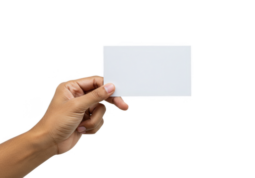 Isolated Business Card Hand Holding White Empty Mockup Template