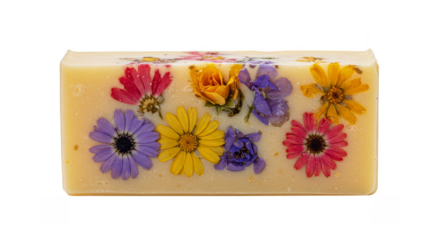 Isolated Transparent Background Soap with Natural Pressed Flowers