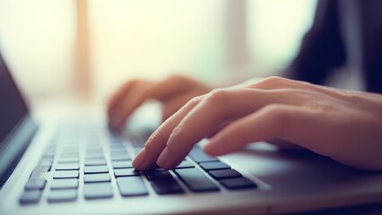 Typing productivity boost home office technology action sequence bright environment close-up perspective