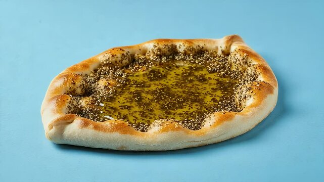 Manouche making middle eastern flatbread food