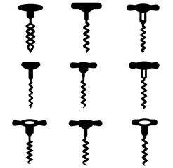 Corkscrew Black silhouette vector