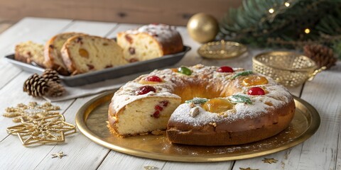 Festive Italian Panettone with Candied Fruit and Rich Raisins perfect for holiday celebrations