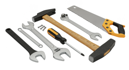 Illustration of Hardware Tools Instruments with Black Gray and Orange