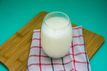 cup of milk on the table