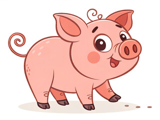 Fototapeta premium pig, animal, pink, cartoon, piggy, bank, piglet, farm, illustration, vector, isolated, pork, swine, coin, cute, mammal, savings, baby, money, toy, pet, art, fat, fun, drawing