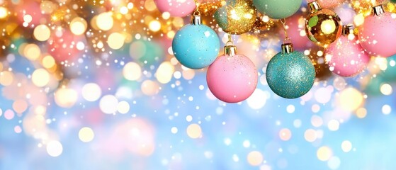 Festive Christmas balls and lights