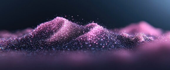 Abstract textured landscape of shimmering particles
