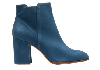 Isolated Glittery Blue Block Heel Sparkle Boots Footwear on Transparent