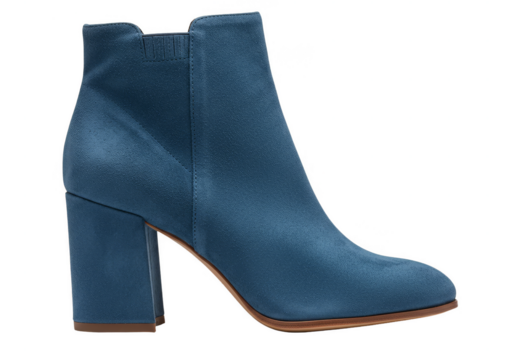 Isolated Glittery Blue Block Heel Sparkle Boots Footwear on Transparent