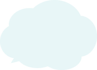 雲の形をしたモコモコで水色の吹き出し。シンプルで使いやすい