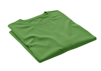 Isolated Green Folded T-shirt Clothes Apparel Clothing Fashion Textile