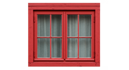 Isolated Transparent Red Window Frame Glass Curtain Architecture Facade