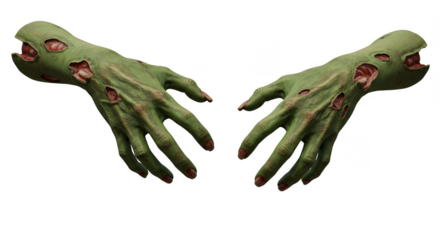 Isolated Green Zombie Hands Illustration Transparent Background