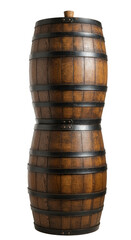 Isolated Wooden Barrel with Transparent Background for Beverages and Storage