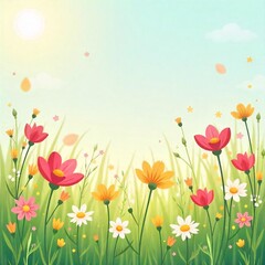 Cute Flower Background Desktop Wallpaper &ndash; Vector Floral Design