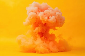 detailed color image of Orange smoke on yellow background