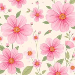 Cute Flower Background Desktop Wallpaper &ndash; Vector Floral Design