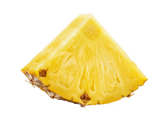 Isolated Slice Of Yellow Fresh Pineapple Fruit On Transparent Background