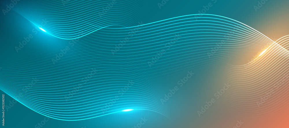 Aufkleber abstract background with glowing curved lines and vibrant gradient colors