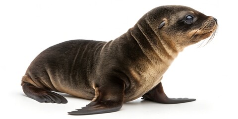 Obraz premium Adorable California Sea Lion Resting On Rocky Shore Under Bright Sunlight