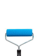 Obraz premium Isolated Transparent Background of Blue Paint Roller Brush Equipment