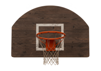 Isolated 3d Render Basketball Backboard with Hoop Net on Transparent BG