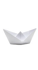 Isolated Transparent Paper Boat Origami Craft With White Color Background