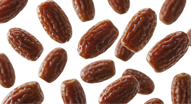 Isolated Background Floating Dried Dates Sweet Brown Fruits Delicious